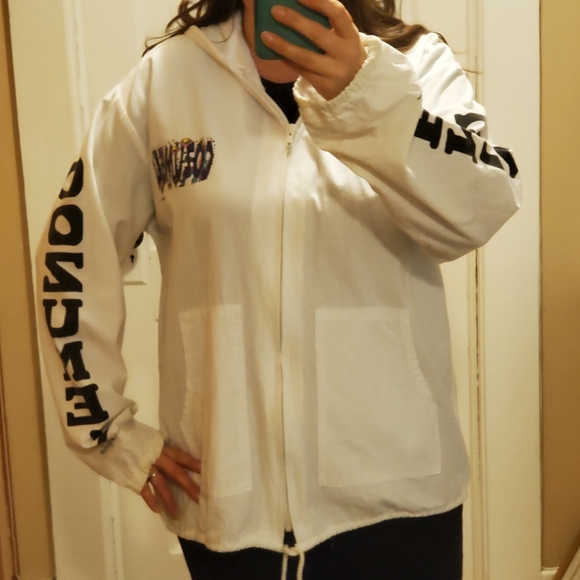 Cozumel Mexico Men's Medium ? Vintage Zip Jacket 90s Hoodie White Light Vacation - Picture 2 of 15